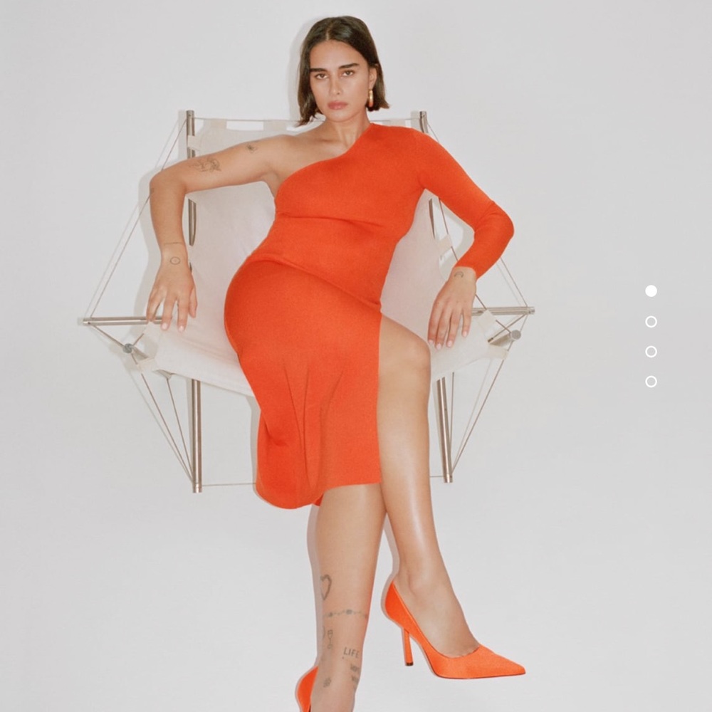 Zara Asymmetric Knit Dress